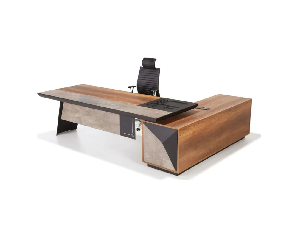 Стол руководителя с опорной тумбой Флай